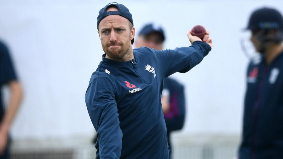 England spinner Jack Leach in training